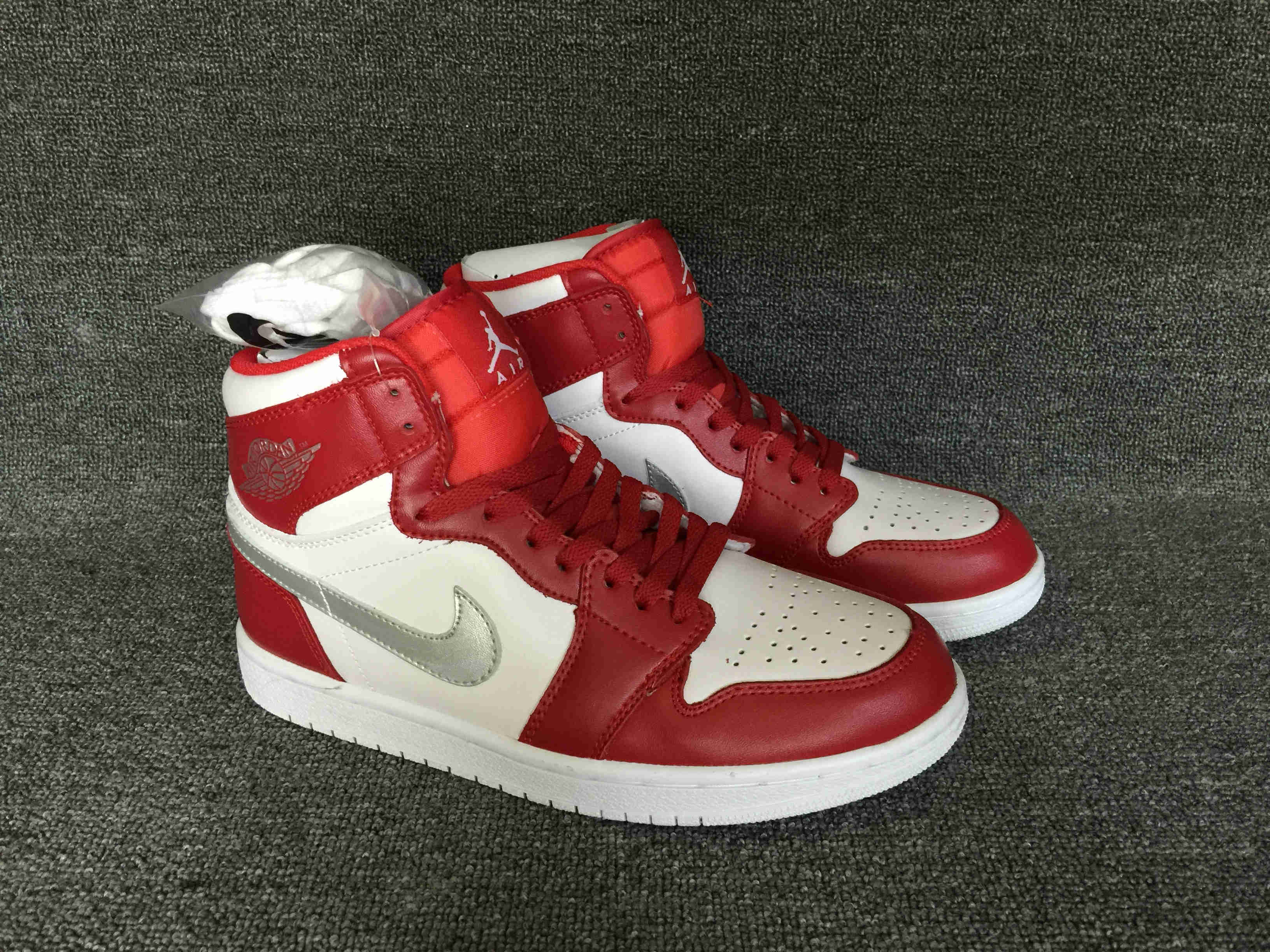 Air Jordan 1 Retro Silver Red White Shoes